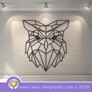 Laser Cut Geometric Owl Vector Template, Download Today