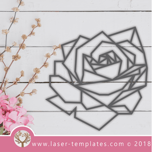 Laser Ready Geometric Rose Vector Template Downloadable Online