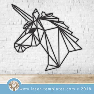 Laser Cut Geometric Unicorn Vector Template, Download Online Today