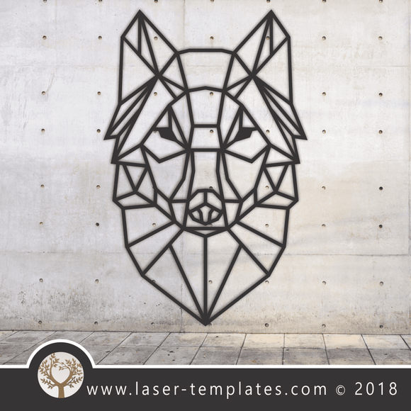 Laser Cut Geometric Wolf Vector Template, Download Online Today