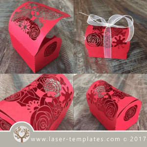 Laser cut wedding gift box template.