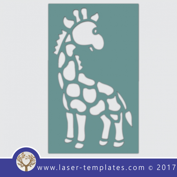 Giraffe stencil template, online laser cut design store. Download Vector patterns.
