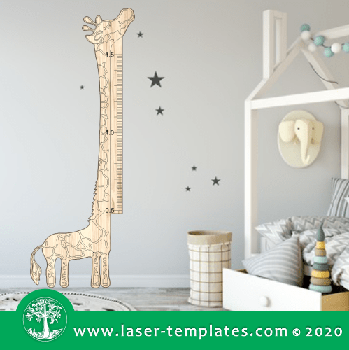 This laser cut template of Giraffe Height Chart