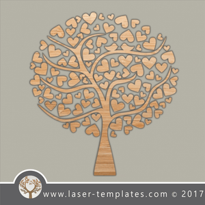 Guestbook tree laser cut template. Wedding design, download vectors