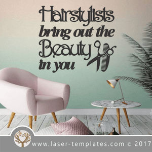Laser Cut Hairstylists Wall Quote Template, Download Vector Designs.