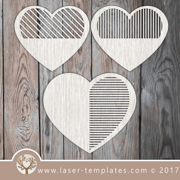 Heart template laser cut online store, free vector designs every day. Halfstripe Hearts.