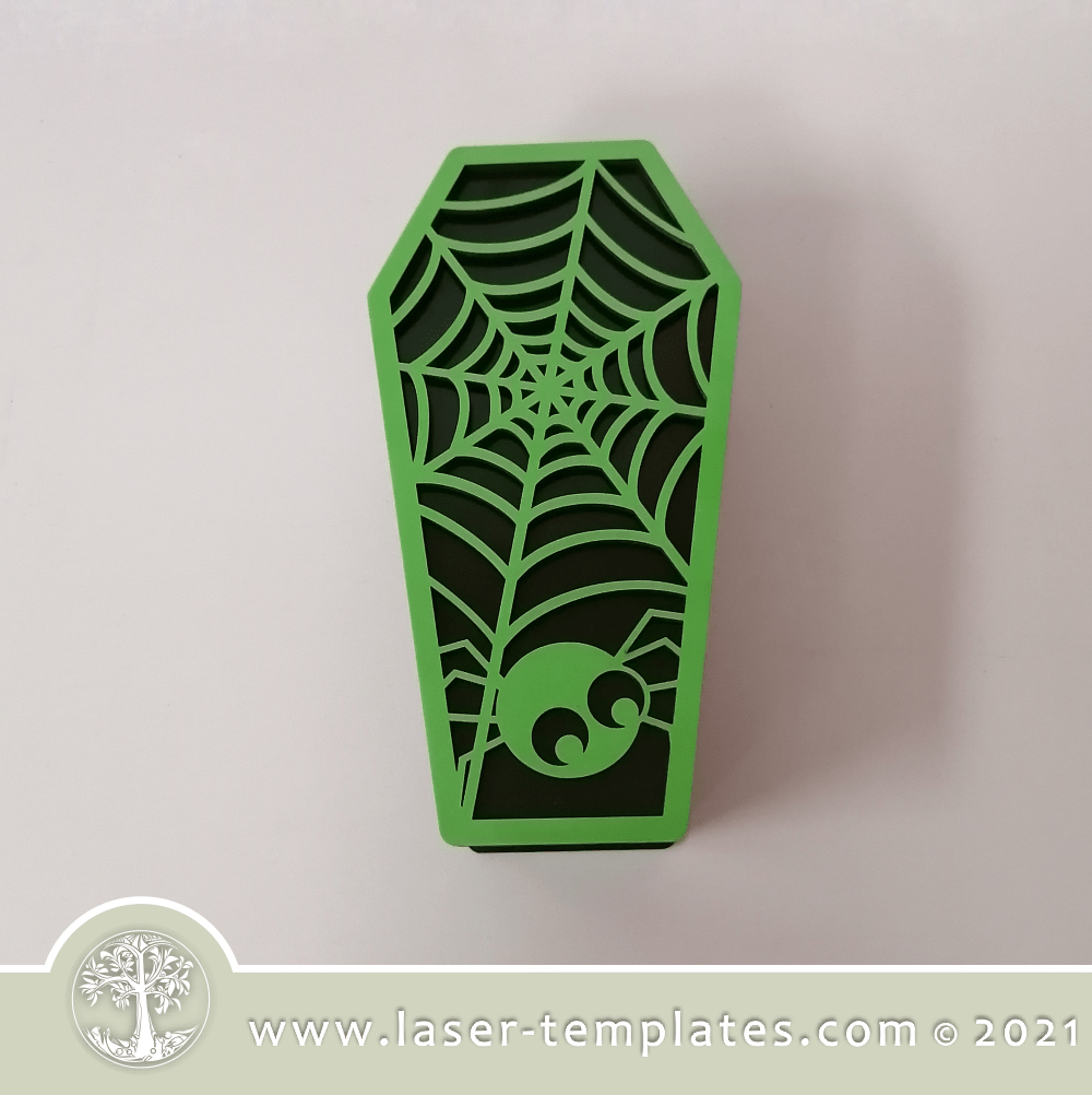 Halloween Coffin Box 2 Laser Ready Templates