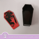 Laser cut template for Halloween Coffin Box. Kids Interior and exterior design décor, Halloween or add to your product catalog and perfect for Christmas as well or any occasion really. Cut out of 3mm wood, hardboard or acrylic.  You can add and remove elements or personalize the design.   REQUIRES 3MM MATERIALS  SIZE CANNOT BE CHANGED WITHOUT DESIGN EXPERIENCE.  WinZIP file contains the following VECTOR files: AI, EPS, SVG, DXF, PDF, CDR  