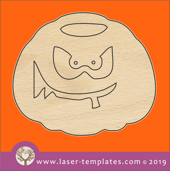 Laser cut template for Halloween Pumpkin Head