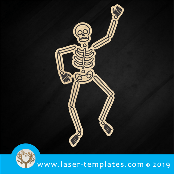 Laser cut template for Halloween Skeleton