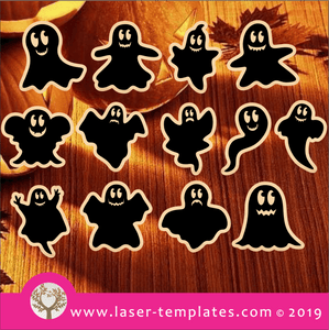 Laser cut template for Halloween x13 Ghosts Pack