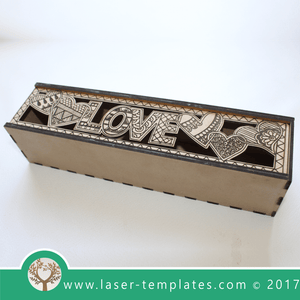 Laser Cut Hand Drawn Love Pencil Box Template, Download Vector Designs
