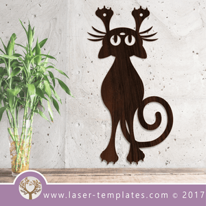 Laser Cut Hanging Cat Template, Download Laser Ready Vector Files.