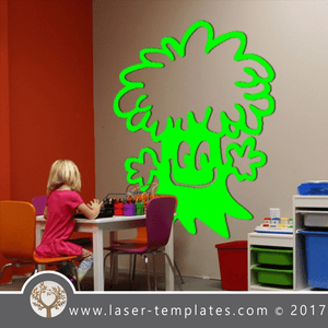 Happy tree Laser cut template. Vector design download free patterns every day. Happy TREE 1.