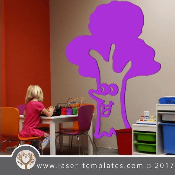 kids Laser cut tree template. Vector design download free patterns every day. Happy TREE 5.