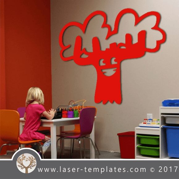 kids Laser cut tree template. Vector design download free patterns every day. Happy TREE 6.