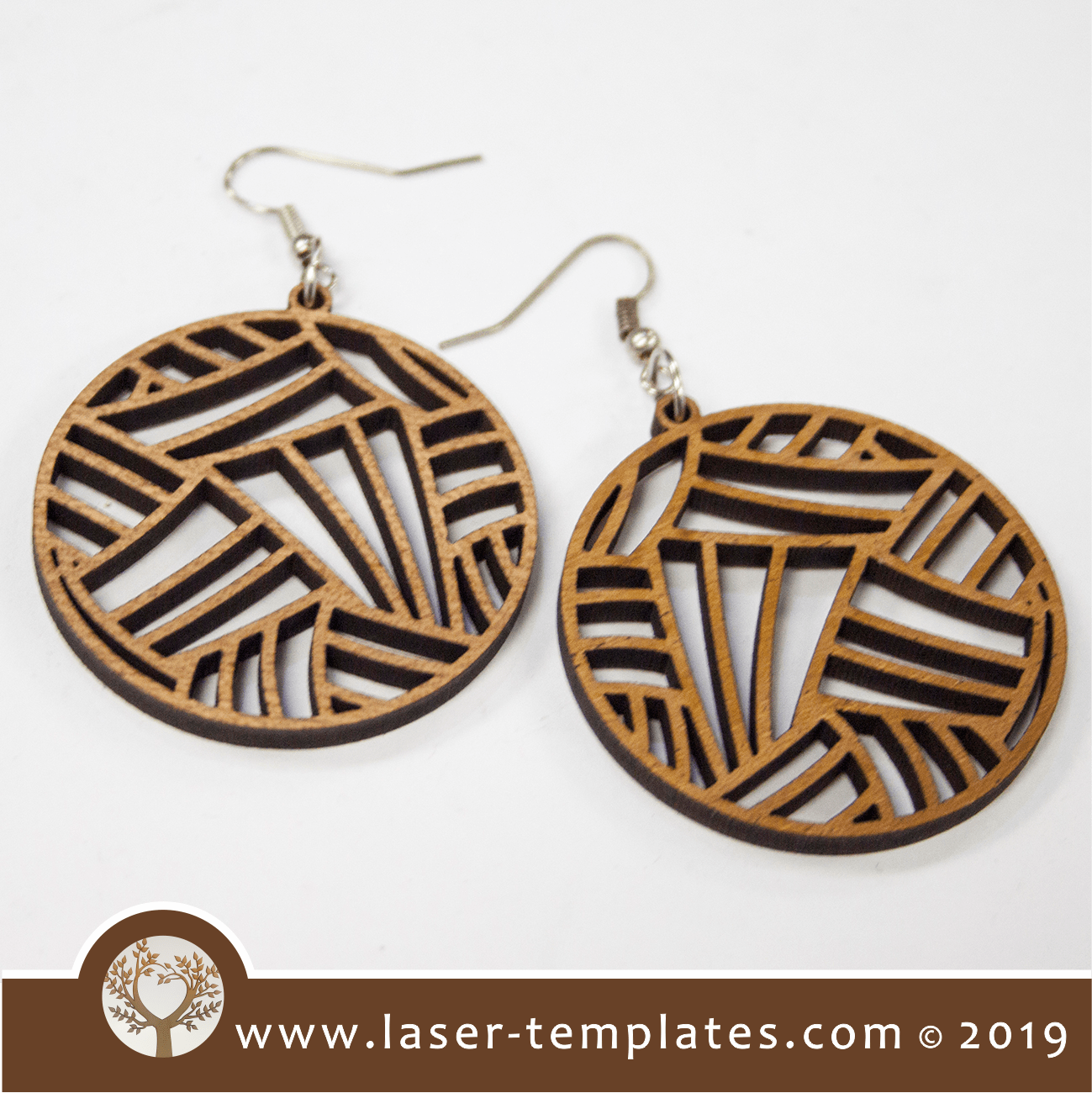 Hatch pattern earrings – Laser Ready Templates