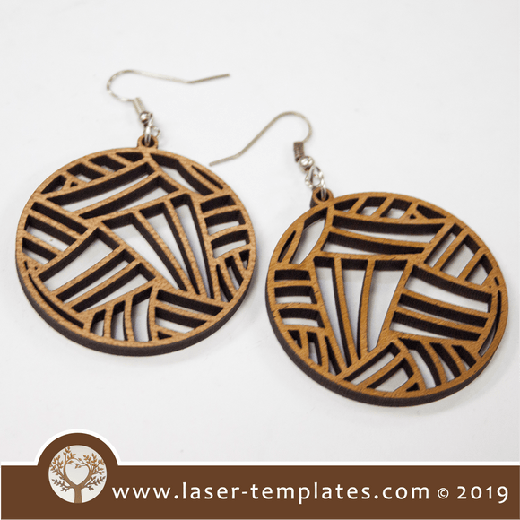 laser cut template Hatch pattern earrings