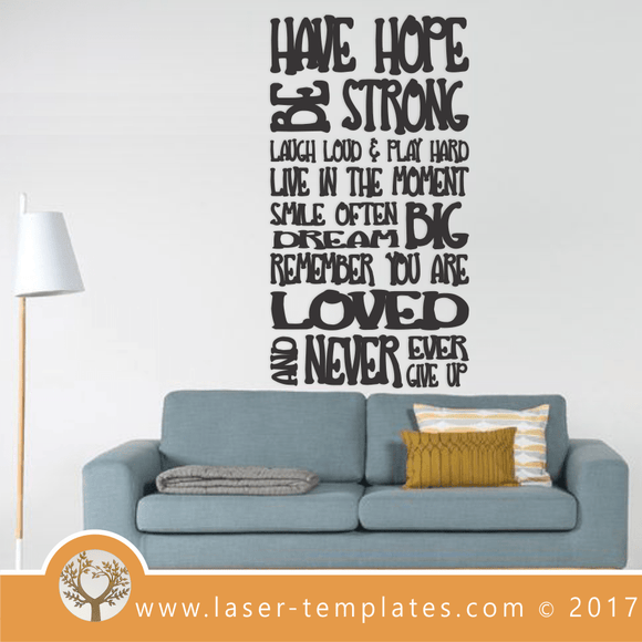 Laser Cut Have Hope Wall Art Template, Download Vector Designs.