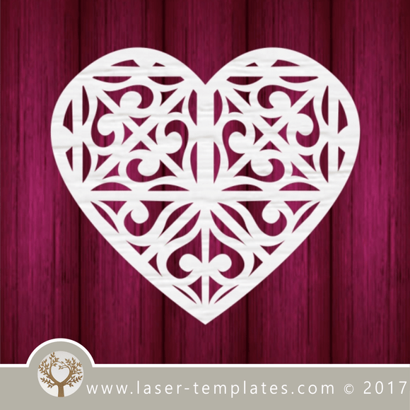 Heart template laser cut online store, free vector designs every day. Heart 07.