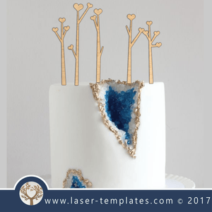 Heart Branches Laser Cut Cake Topper, Download Vector Designs.
