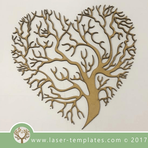 Heart tree template laser cut online store, free vector designs every day. Heart Branches