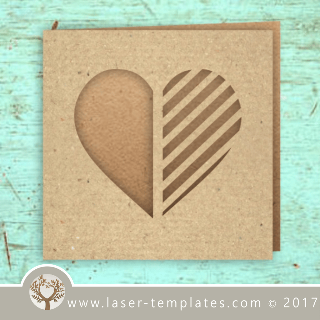 Laser cut card template free vector designs every day. Heart Card ...