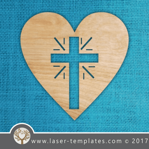Laser cut cross template, pattern, design. Free vector designs every day. Heart Cutout with cross.