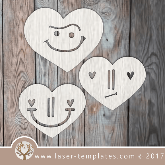 Heart template laser cut online store, free vector designs every day. Heart Faces.
