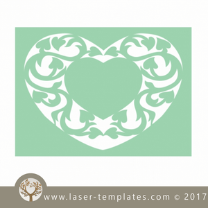 Heart stencil template,online vector design store for laser cut templates.