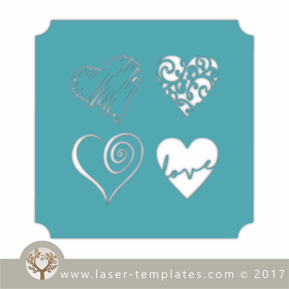Heart Stencil for Laser Cut, Search 100's of Stencil Templates Online