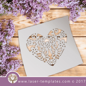 Heart stencil template laser cut free vector templates every day. Heart Stencil06.
