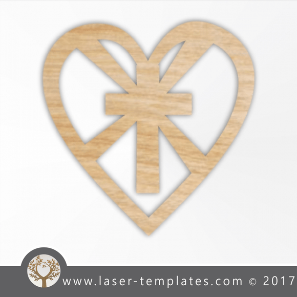 Laser cut cross template, pattern, design. Free vector designs every day. Heart with Cross.