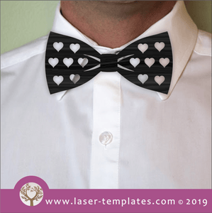 Laser cut template for Hearts Bow Tie