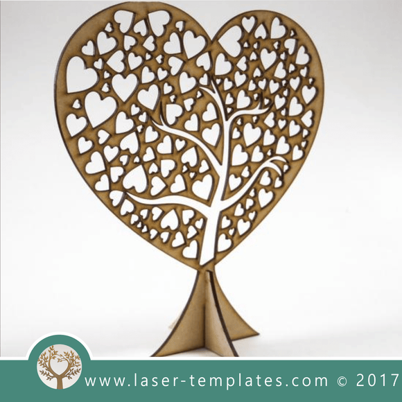 Laser cut tree template. Online 3d vector design download free patterns every day. Hearty Heart Tree.