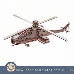 Helicopter 3d model laser cut template. Online patterns, download Vector designs.