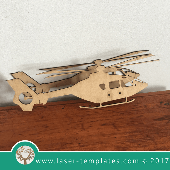 Laser cut Helicopter 3D Model, Download Vector design.
