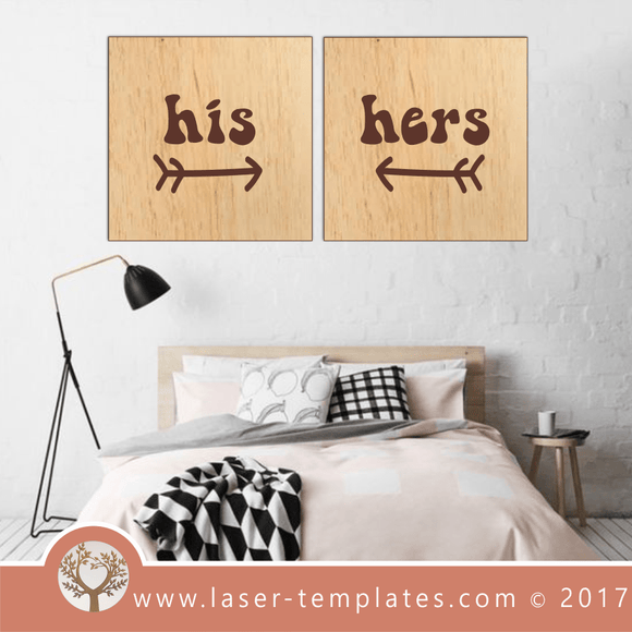 Laser Cut His And Hers Wall Art Template, Download Vector Designs.