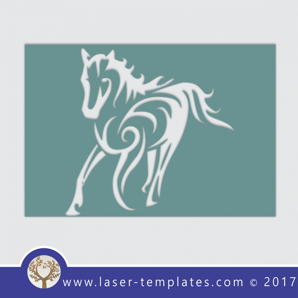 Horse template, online laser cut design store. Download Vector patterns.