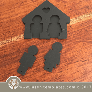 House Key Chain laser cut template, download vector designs.