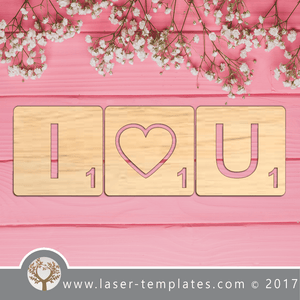 Laser Cut I Heart You Template, Download Laser Ready Vector Designs.