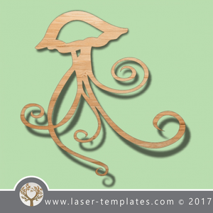 Jellyfish template, online laser cut design store. Download Vector patterns.