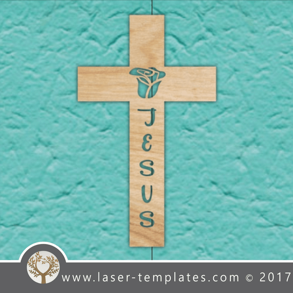 Laser cut cross template, pattern, design. Free vector designs every day. Jesus & Rose Cross