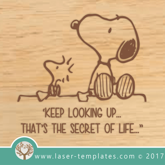 Laser Cut Keep Looking Snoopy Engrave Template, Download Vector Design