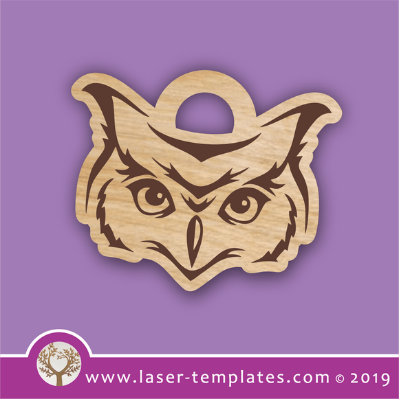 laser cutting templates Keyring - Owl