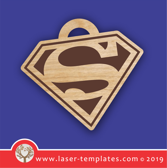 laser cutting templates Keyring - Superman 