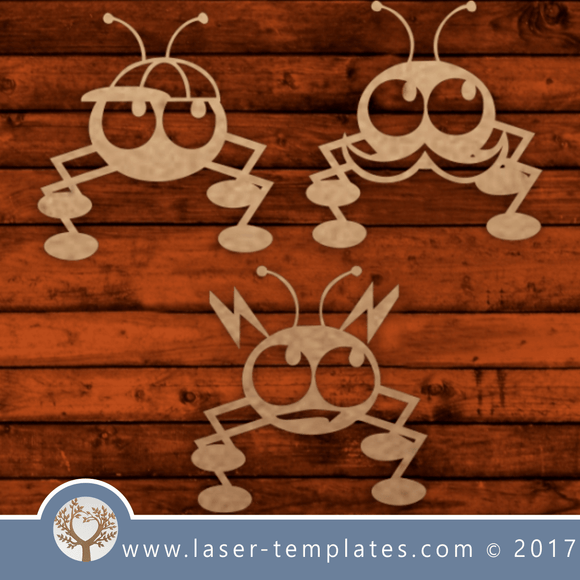 Fun ants template for laser cutting. Vector online store. Free designs. Kiddie Ants.