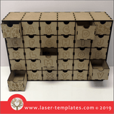 Laser cut template for Kiddies Alphabet 30 Drawer Sorting box - 3mm with 6mm Combined