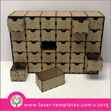Laser cut template for Kiddies Alphabet 30 Drawer Sorting box - 3mm with 6mm Combined