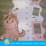 Laser cut template for Kids 3mm Growth Ruler for Girls with Photo Frames